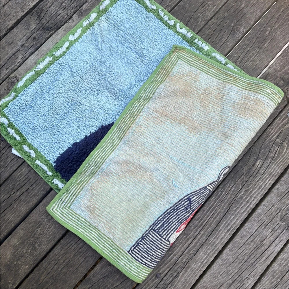 Pottery Barn Kids Tufted Hooked Plush Bath Mat Shark Mouth Ocean Beach rug decor
